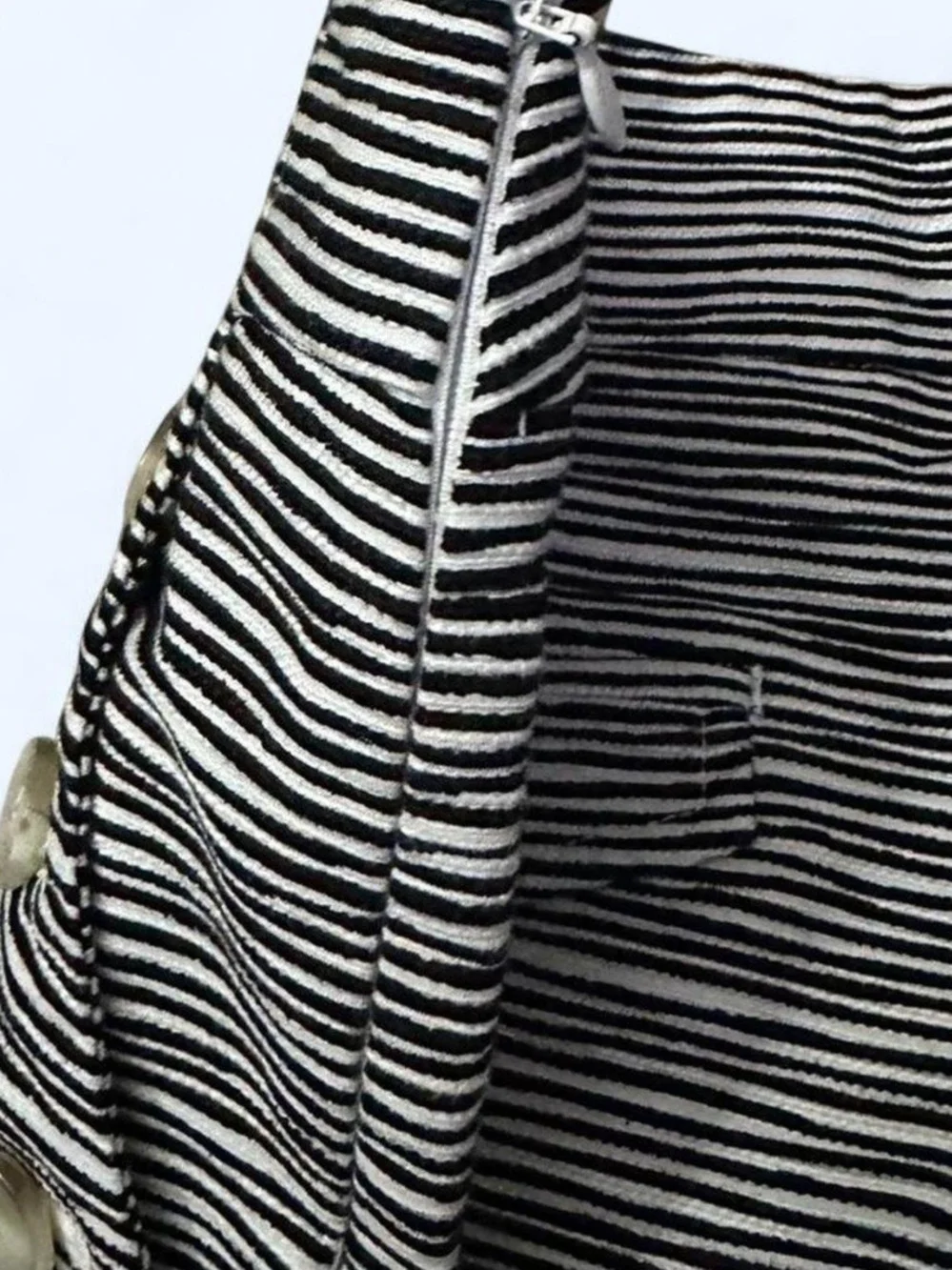 LOFT Black & White Striped Shorts